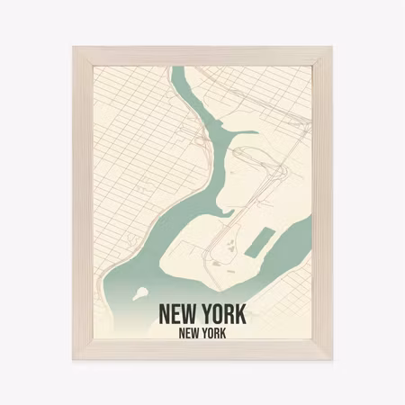 Poster med ram - New york map in retro style