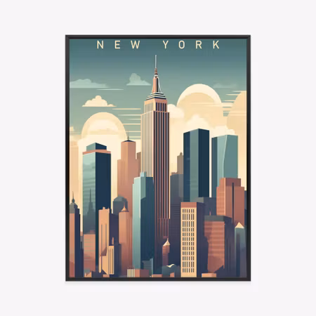 Poster med ram - Skyscrapers in new york