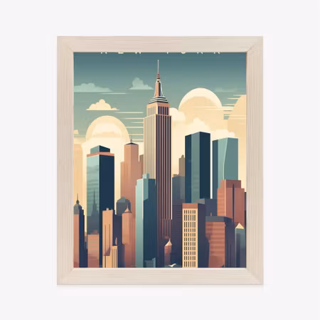 Poster med ram - Skyscrapers in new york
