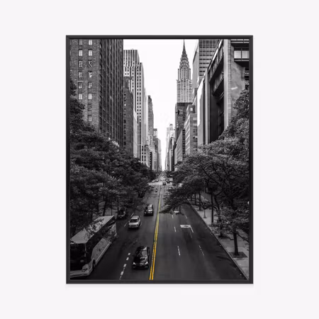 Poster med ram - Black and white street of