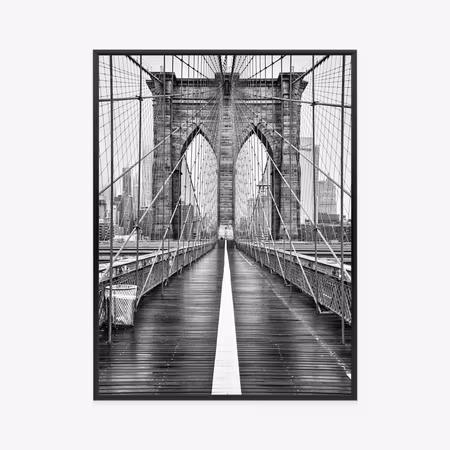 Poster med ram - Brooklyn suspension bridge in