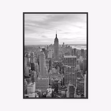 Poster med ram - Empire state building black and