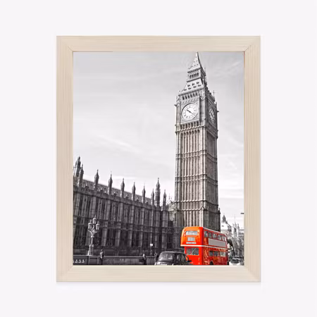 Poster med ram - Red bus and black and white