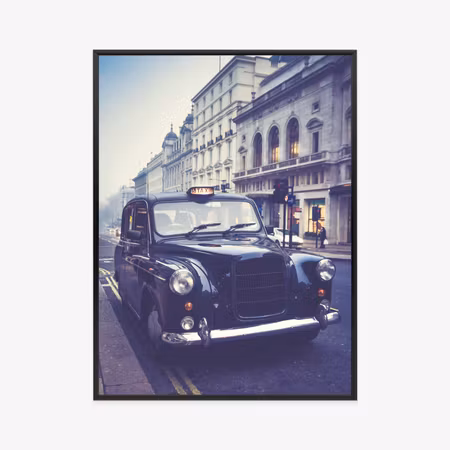 Poster med ram - Black retro style taxi