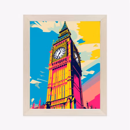 Poster med ram - Colorful big ben illustration