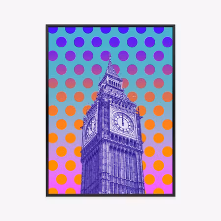 Poster med ram - Big ben in pop art style on a