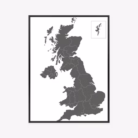 Poster med ram - Administrative division of great