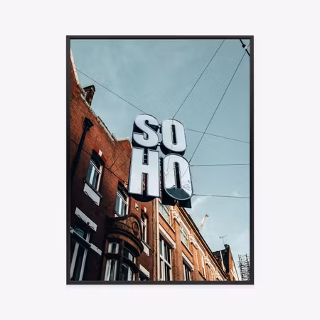 Poster med ram - Soho sign on a london street