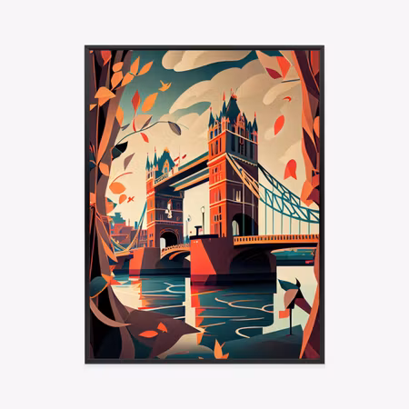 Poster med ram - Tower bridge abstract
