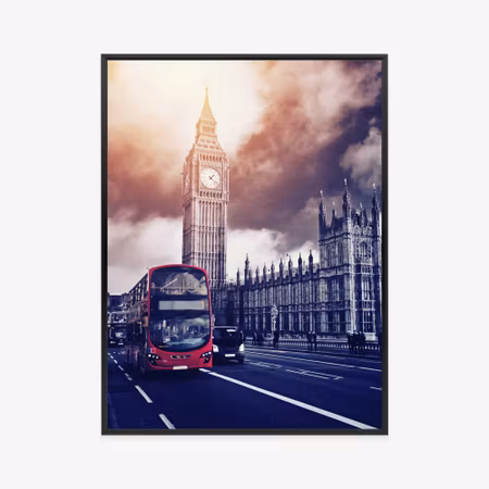 Poster med ram - The red bus and the palace of
