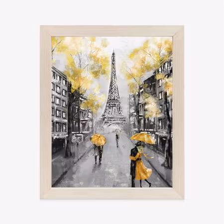 Poster med ram - Streets of paris and the eiffel