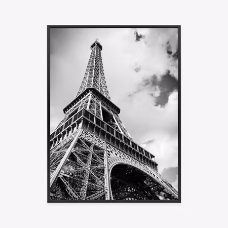 Poster med ram - The eiffel tower in black and
