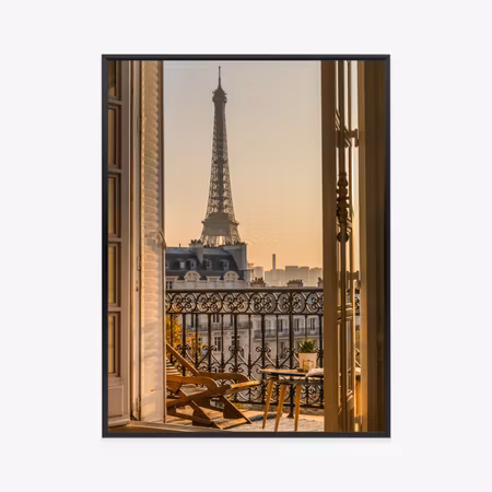 Poster med ram - View from the window of the paris