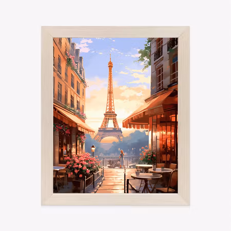 Poster med ram - Picturesque cafes of paris