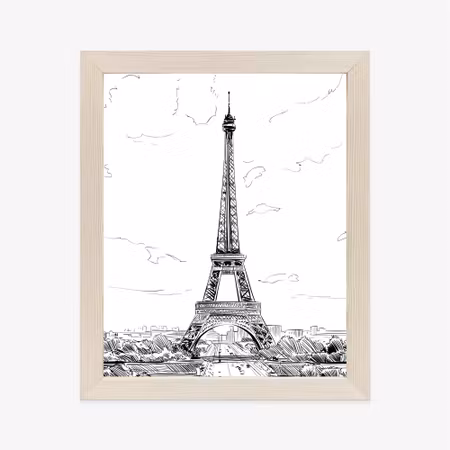 Poster med ram - Eiffel tower - sketch