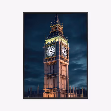 Poster med ram - London amp s big ben at night