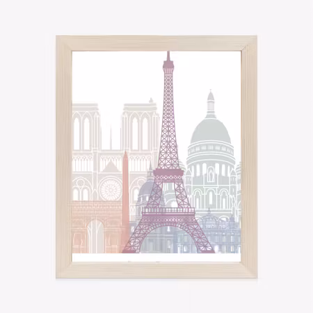 Poster med ram - Paris - pastel graphics