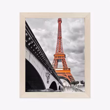 Poster med ram - Eiffel tower monochrome and red