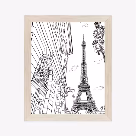 Poster med ram - Streets of paris - sketch