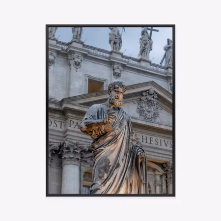 Poster med ram - Statue at st basilica peter in