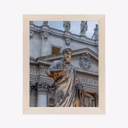 Poster med ram - Statue at st basilica peter in