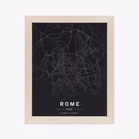 Poster med ram - Map of rome in a minimalist style