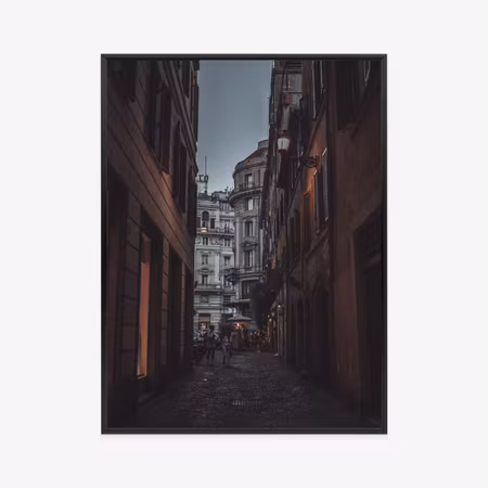 Poster med ram - Night walk around rome