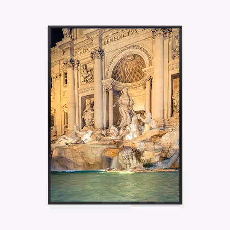 Poster med ram - Trevi fountain in rome at night