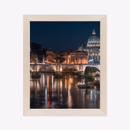 Poster med ram - Tiber bridge and the vatican dome