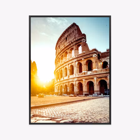Poster med ram - Ancient colosseum at sunset