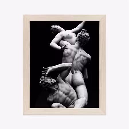 Poster med ram - Italian statues on a black