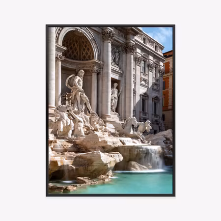 Poster med ram - Trevi fountain with turquoise
