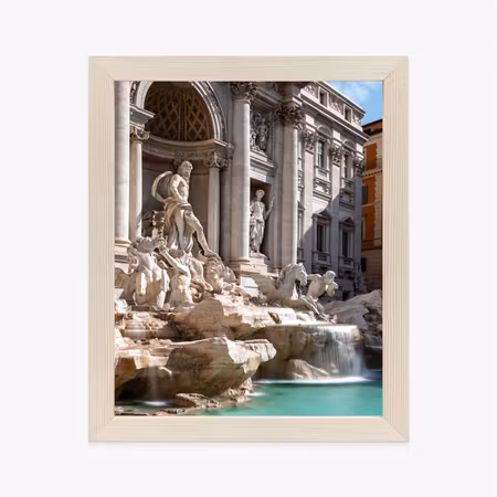 Poster med ram - Trevi fountain with turquoise