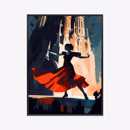 Poster med ram - Flamenco dancer in barcelona