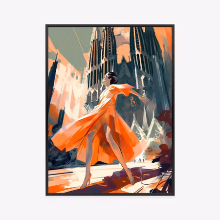 Poster med ram - Dancing in barcelona