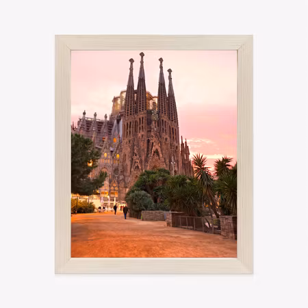 Poster med ram - La sagrada familia during sunset