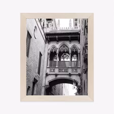 Poster med ram - Black and white gothic district