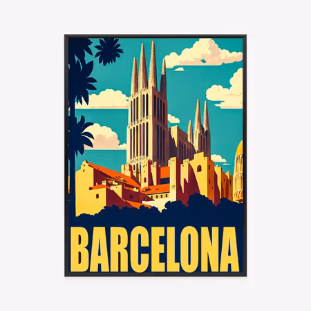 Poster med ram - The inscription barcelona with