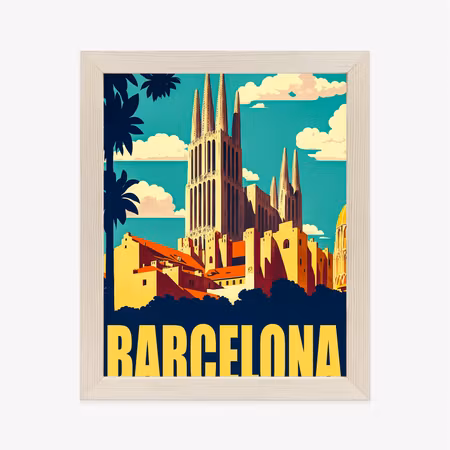 Poster med ram - The inscription barcelona with