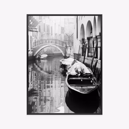 Poster med ram - Italian venice with gondolas in