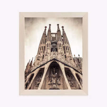 Poster med ram - Sagrada familia church in vintage