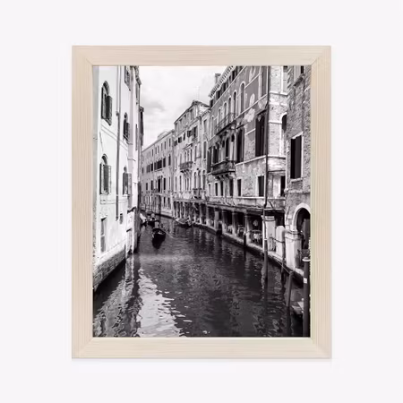 Poster med ram - Canal in venice in black and