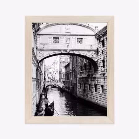 Poster med ram - Gondola on a black and white