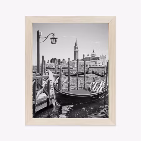 Poster med ram - Gondola in black and white venice