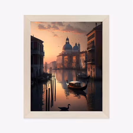 Poster med ram - Sunset in venice