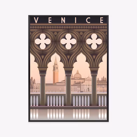 Poster med ram - Early morning in venice