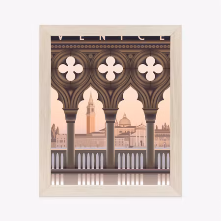 Poster med ram - Early morning in venice