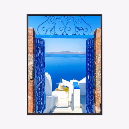 Poster med ram - View of the picturesque blue sea