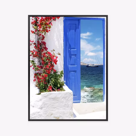 Poster med ram - Traditional greek door