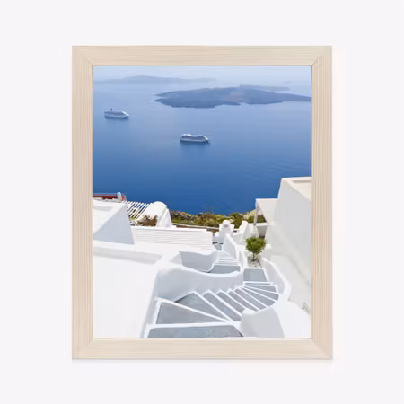 Poster med ram - Santorini with a picturesque sea